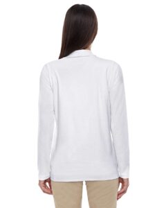Devon & Jones DP462W Women’s Perfect Fit™ Shawl Collar Cardigan – White (on model back)