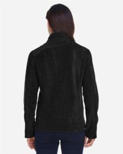 CORE365 78190 Women’s Journey Fleece Jacket – Black (on model back)