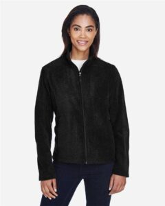 CORE365 78190 Women’s Journey Fleece Jacket – Black (on model)