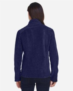 CORE365 78190 Women’s Journey Fleece Jacket – Classic Navy (on model back)