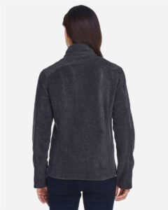 CORE365 78190 Women’s Journey Fleece Jacket – Heather Charcoal (on model back)