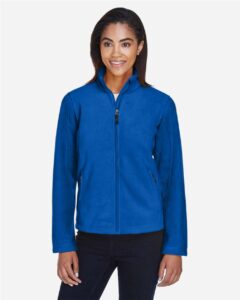 CORE365 78190 Women’s Journey Fleece Jacket – True Royal (on model)