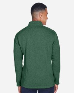 Devon & Jones DG793 Men’s Bristol Full-Zip Sweater Fleece Jacket – Forest Heather (on model back)