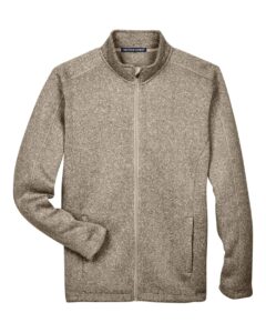 Devon & Jones DG793 Men’s Bristol Full-Zip Sweater Fleece Jacket – Khaki Heather