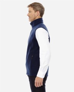 CORE365 88191T Men’s Tall Journey Fleece Vest – Classic Navy (on model side)