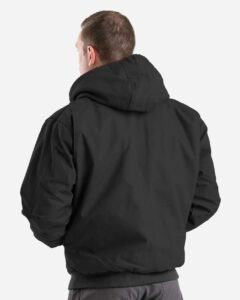 Berne Apparel HJ51 Men’s Berne Heritage Hooded Jacket – Black (on model back)