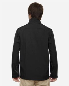 CORE365 88184T Men’s Tall Cruise Two-Layer Fleece Bonded Soft Shell Jacket – Black (on model back)