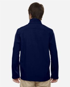 CORE365 88184T Men’s Tall Cruise Two-Layer Fleece Bonded Soft Shell Jacket – Classic Navy (on model back)