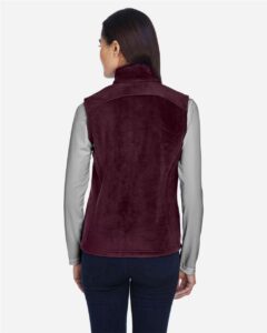 CORE365 78191 Women’s Journey Fleece Vest – Burgundy (on model back)