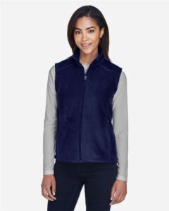 CORE365 78191 Women’s Journey Fleece Vest – Classic Navy (on model)