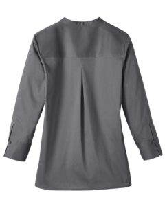 Devon & Jones DG560W Women’s Crown Collection® Stretch Broadcloth Three-Quarter Sleeve Blouse – Graphite (back)