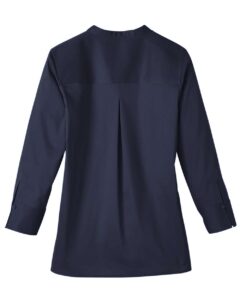 Devon & Jones DG560W Women’s Crown Collection® Stretch Broadcloth Three-Quarter Sleeve Blouse – Navy (back)