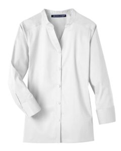 Devon & Jones DG560W Women’s Crown Collection® Stretch Broadcloth Three-Quarter Sleeve Blouse – White