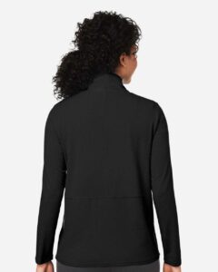Devon & Jones DP125W Women’s Raleigh Stretch Cardigan – Black (on model back)