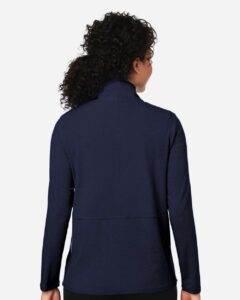 Devon & Jones DP125W Women’s Raleigh Stretch Cardigan – Navy (on model back)