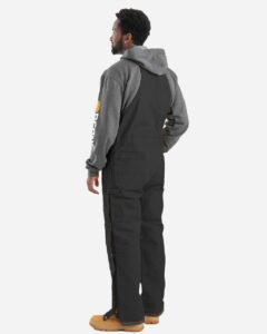 Berne Apparel B415T Men’s Tall Heritage Insulated Bib Overall – Black (on model back)