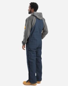 Berne Apparel B415T Men’s Tall Heritage Insulated Bib Overall – Navy (on model back)