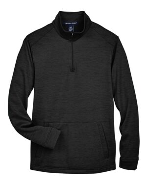 Devon & Jones DG798 Men’s Newbury Mélange Fleece Quarter-Zip Pullover – Black Heather