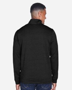 Devon & Jones DG798 Men’s Newbury Mélange Fleece Quarter-Zip Pullover – Black Heather (on model back)