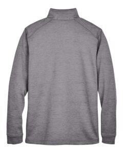 Devon & Jones DG798 Men’s Newbury Mélange Fleece Quarter-Zip Pullover – Dark Grey Heather (back)