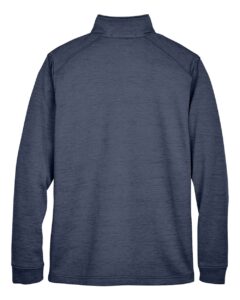 Devon & Jones DG798 Men’s Newbury Mélange Fleece Quarter-Zip Pullover – Navy Heather (back)