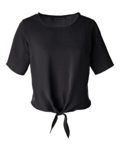Devon & Jones DP617W Women’s Perfect Fit™ Tie Front Blouse – Black