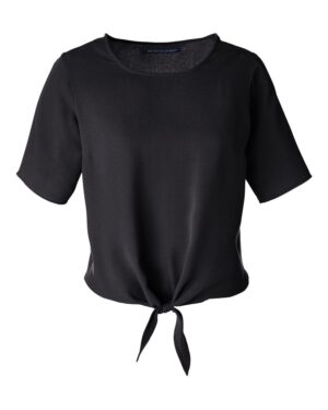 Devon & Jones DP617W Women’s Perfect Fit™ Tie Front Blouse – Black