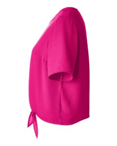 Devon & Jones DP617W Women’s Perfect Fit™ Tie Front Blouse – Crown Raspberry (side)
