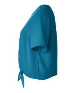 Devon & Jones DP617W Women’s Perfect Fit™ Tie Front Blouse – Dark Teal (side)