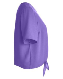 Devon & Jones DP617W Women’s Perfect Fit™ Tie Front Blouse – Grape (side)