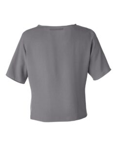 Devon & Jones DP617W Women’s Perfect Fit™ Tie Front Blouse – Graphite (back)