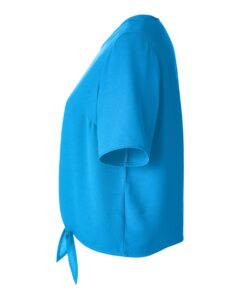 Devon & Jones DP617W Women’s Perfect Fit™ Tie Front Blouse – Ocean Blue (side)