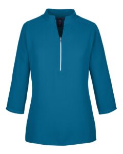 Devon & Jones DP611W Women’s Perfect Fit™  Three-Quarter Sleeve Crepe Tunic – Dark Teal