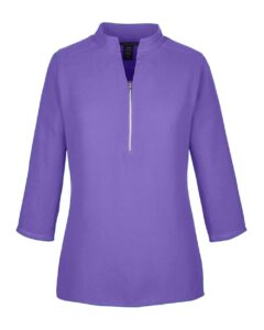 Devon & Jones DP611W Women’s Perfect Fit™  Three-Quarter Sleeve Crepe Tunic – Grape
