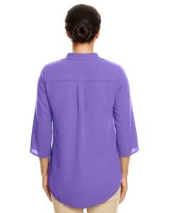 Devon & Jones DP611W Women’s Perfect Fit™  Three-Quarter Sleeve Crepe Tunic – Grape (on model back)