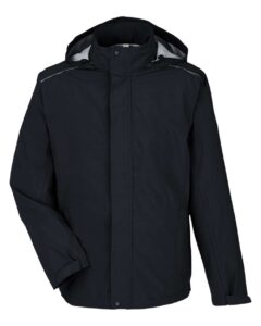 CORE365 CE712 Men’s Barrier Packable Rain Jacket – Black