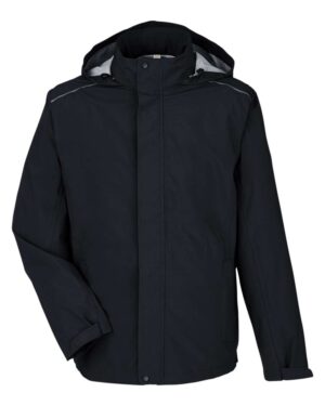 CORE365 CE712 Men’s Barrier Packable Rain Jacket – Black