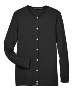 Devon & Jones DP181W Women’s Perfect Fit™ Ribbon Cardigan – Black