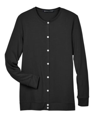 Devon & Jones DP181W Women’s Perfect Fit™ Ribbon Cardigan – Black