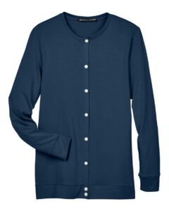 Devon & Jones DP181W Women’s Perfect Fit™ Ribbon Cardigan – Navy