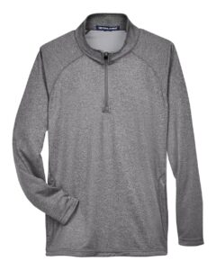 Devon & Jones DG440 Men’s Stretch Tech-Shell® Compass Quarter-Zip Pullover – Dark Grey Heather