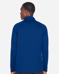 Devon & Jones DG440 Men’s Stretch Tech-Shell® Compass Quarter-Zip Pullover – True Royal (on model back)