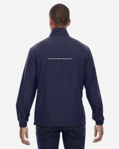 CORE365 88183T Men’s Tall Techno Lite Motivate Unlined Lightweight Jacket – Classic Navy (on model back)