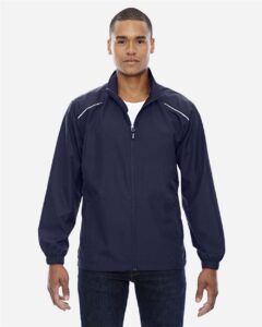 CORE365 88183T Men’s Tall Techno Lite Motivate Unlined Lightweight Jacket – Classic Navy (on model)
