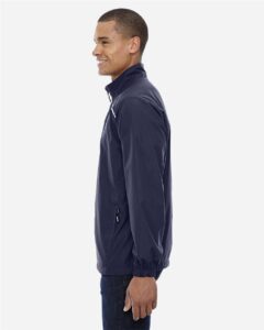 CORE365 88183T Men’s Tall Techno Lite Motivate Unlined Lightweight Jacket – Classic Navy (on model side)