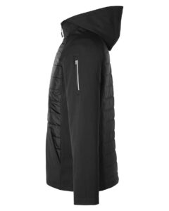 CORE365 CE808 Unisex Techno Lite Hybrid Hooded Jacket – Black (side)