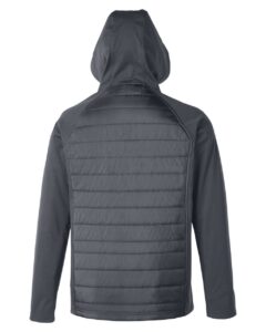 CORE365 CE808 Unisex Techno Lite Hybrid Hooded Jacket – Carbon (back)