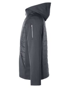 CORE365 CE808 Unisex Techno Lite Hybrid Hooded Jacket – Carbon (side)