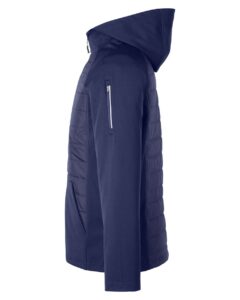 CORE365 CE808 Unisex Techno Lite Hybrid Hooded Jacket – Classic Navy (side)