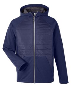 CORE365 CE808 Unisex Techno Lite Hybrid Hooded Jacket – Classic Navy
